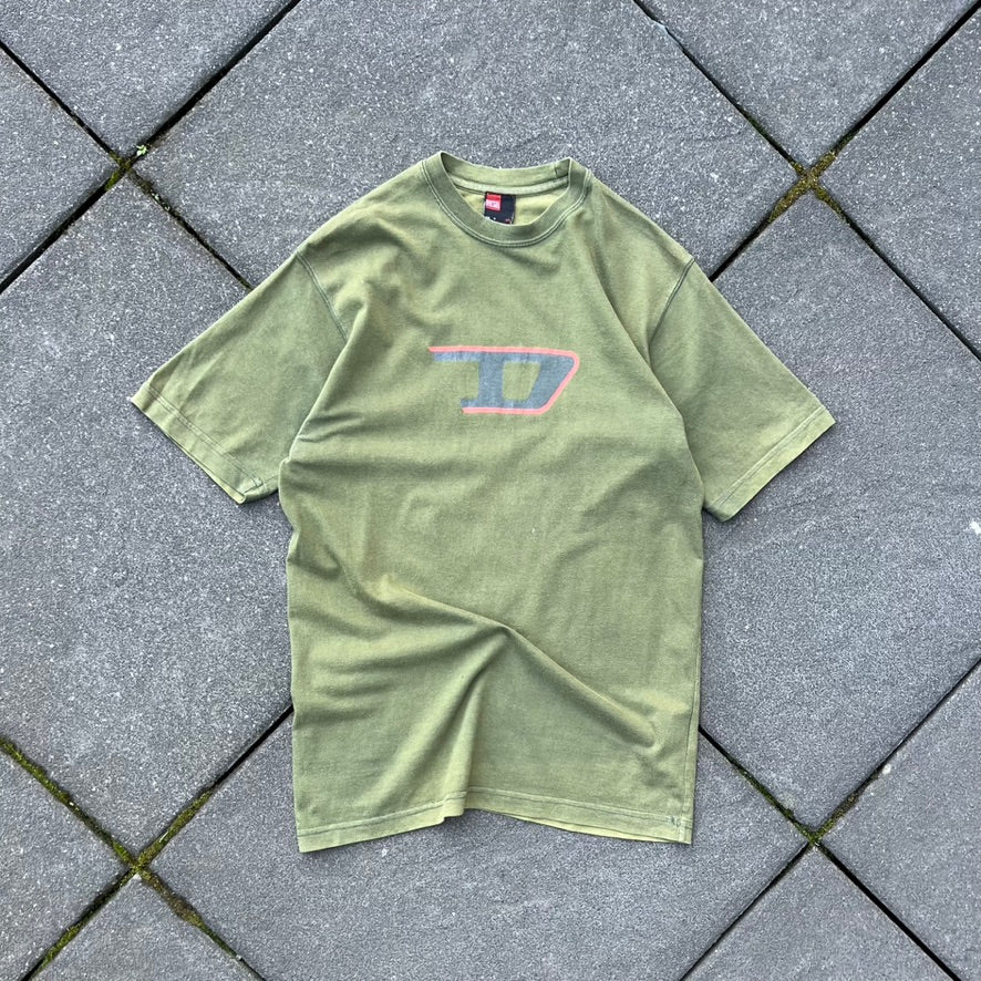 Vintage Green Faded Diesel Tee - M