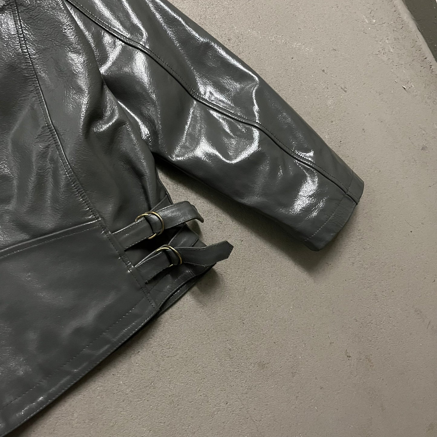 Vintage Y2K Green Diesel Flight Leather Jacket - M