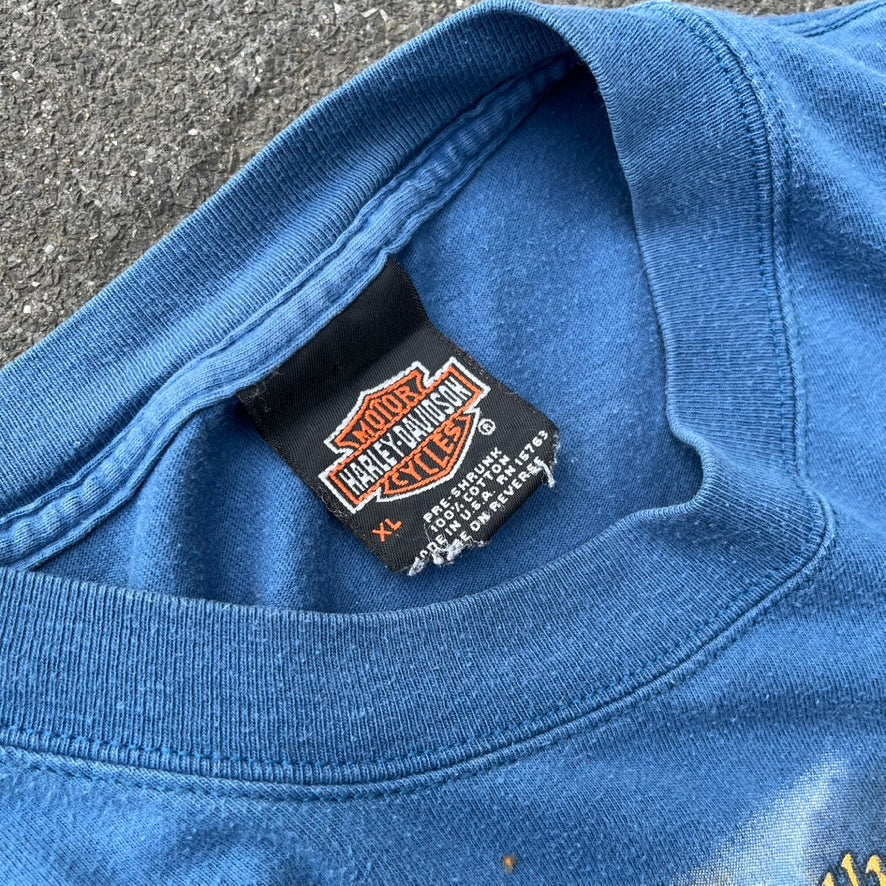 Vintage 2001 Blue Harley Davidson Tee  - XL