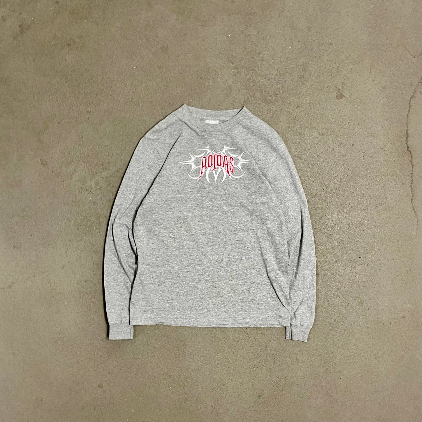 Vintage Y2K Grey Adidas Tribal Longlseeve - L (W)