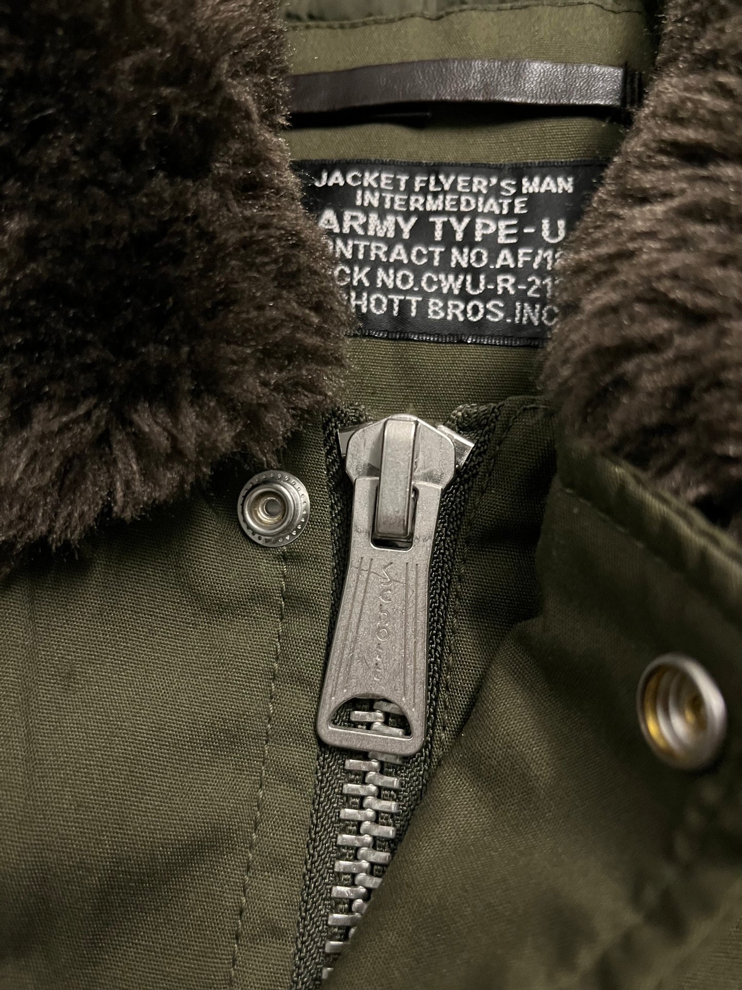 Vintage Green Schott Bomber Jacket - M