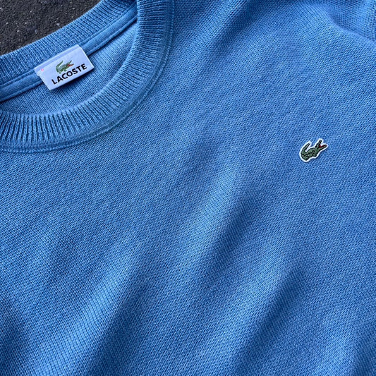 Vintage Blue Lacoste Knit Sweater - M