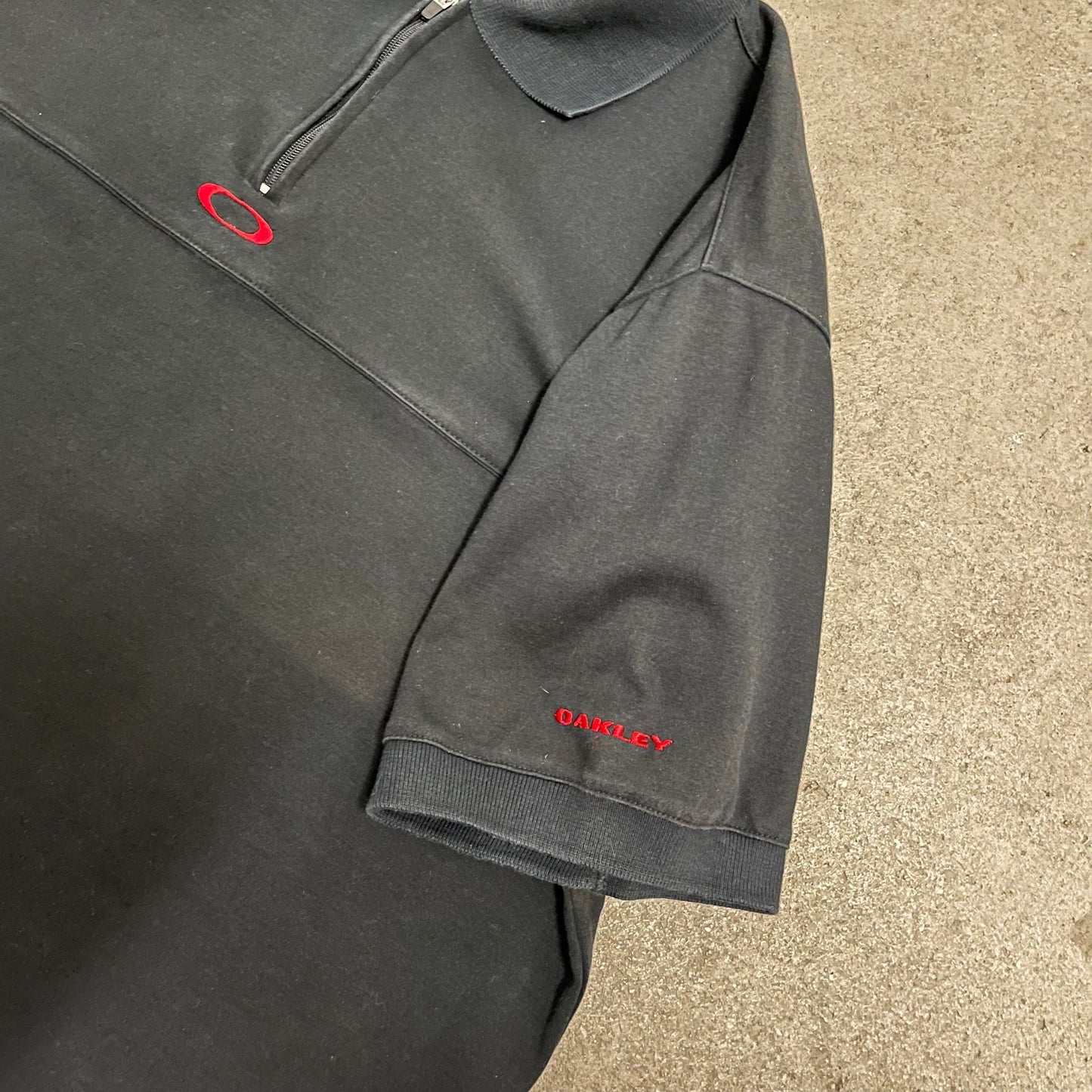 Vintage Black Oakley Red Tab Polo Shirt - M