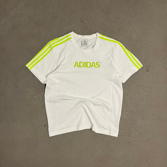 Vintage Y2K White Green Adidas Tee - M