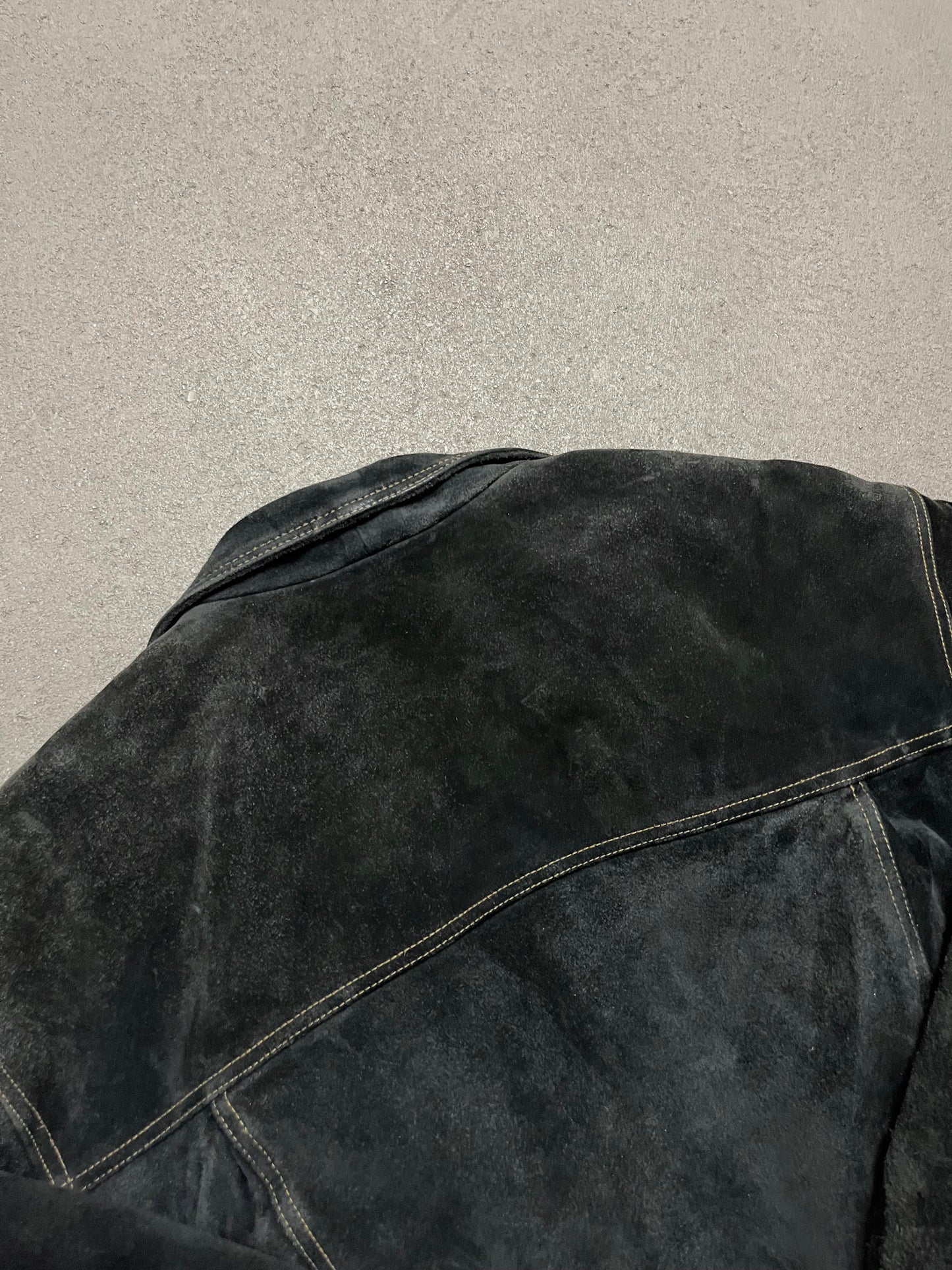 Vintage Black Diesel Suede Leather Jacket - L
