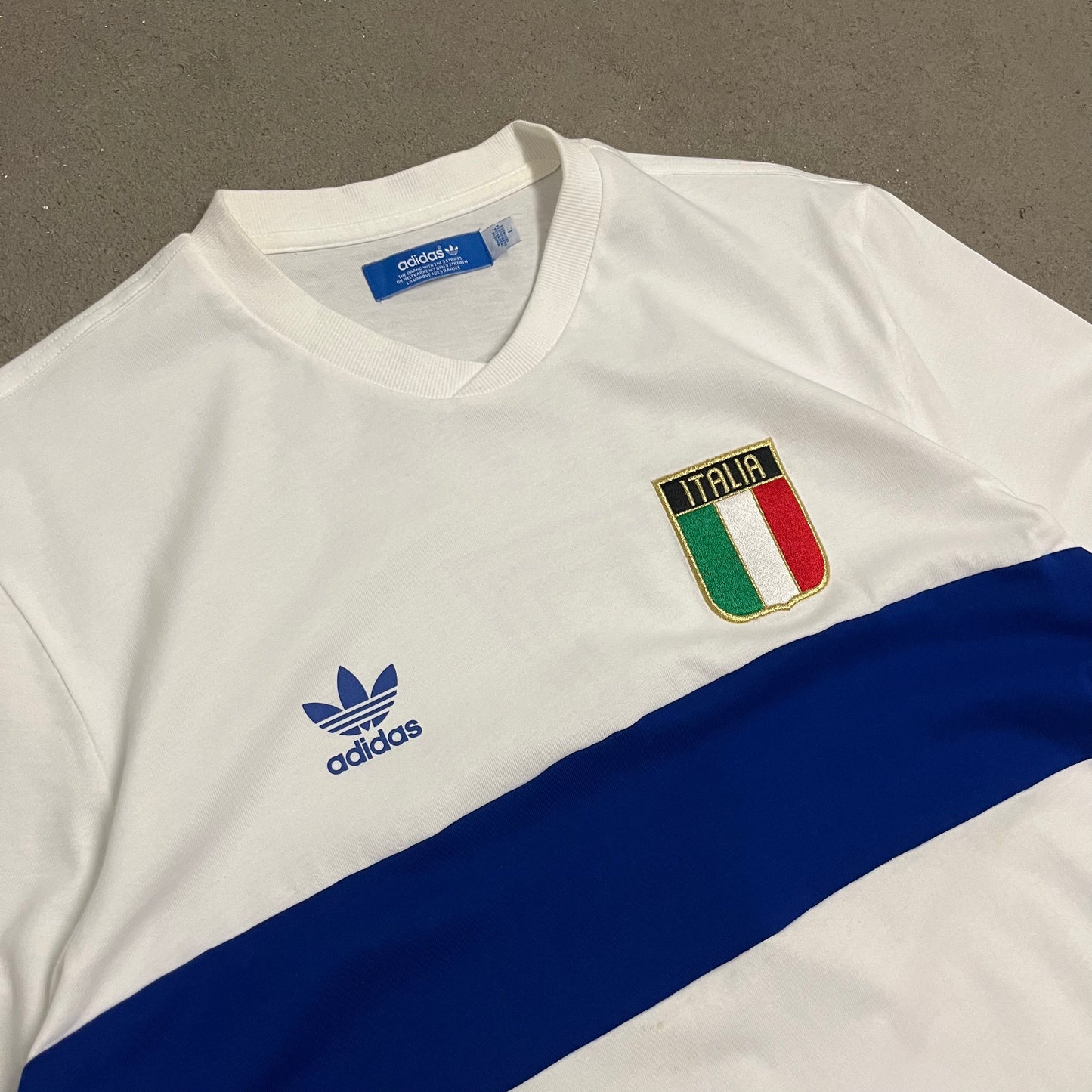 White Adidas Italia Tee - L