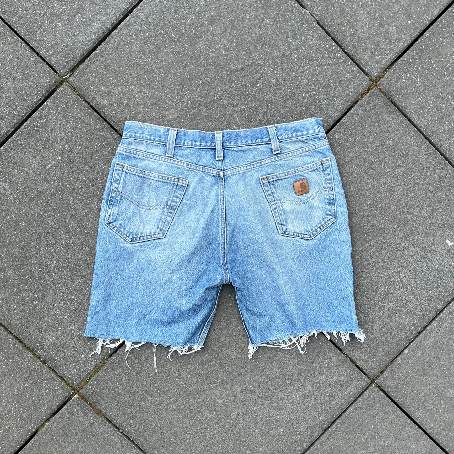 Vintage Blue Carhartt Cut Off Jeans Shorts - 38