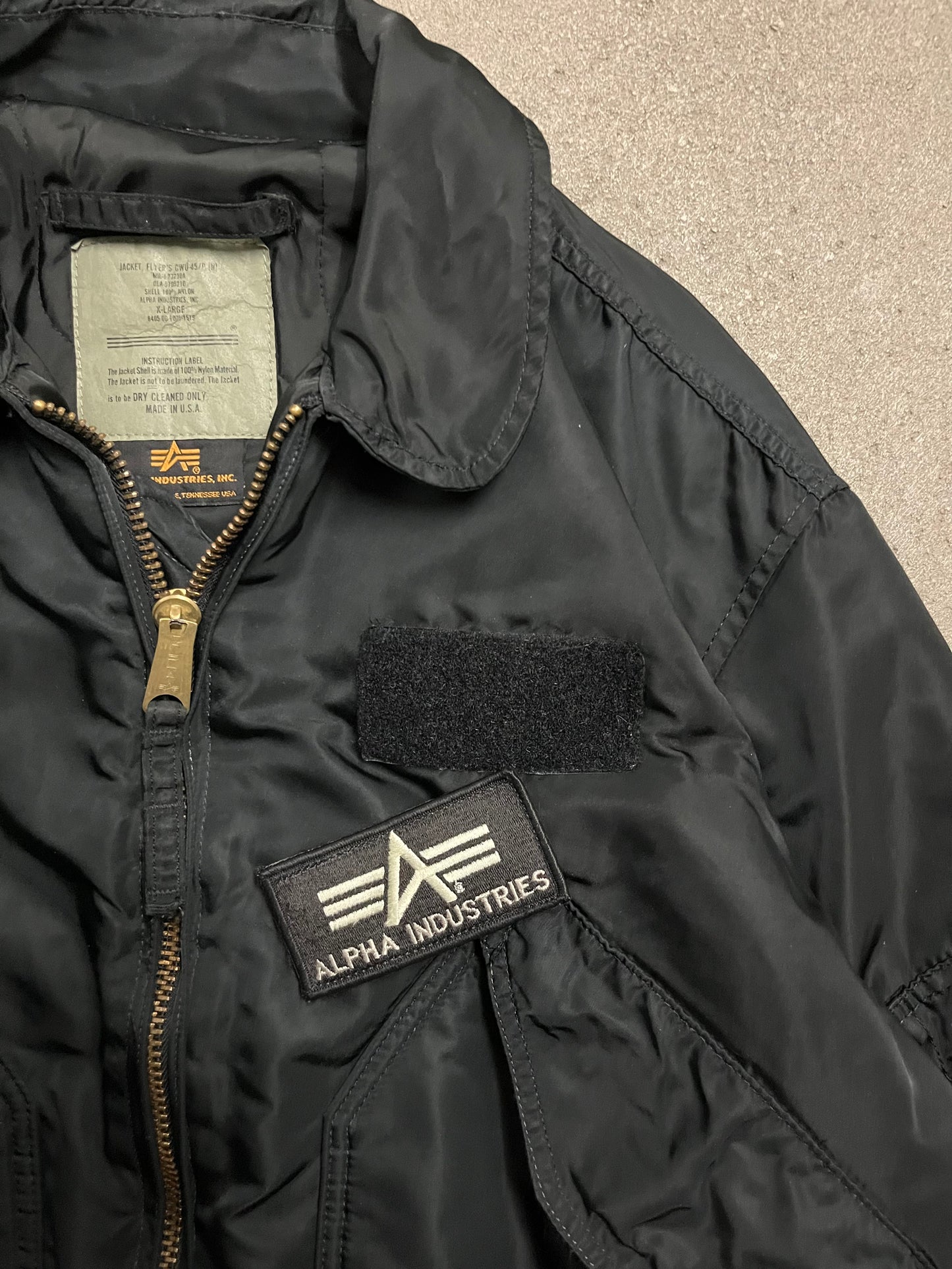 Vintage Black Alpha Industries Bomber Jacket Made in USA - L