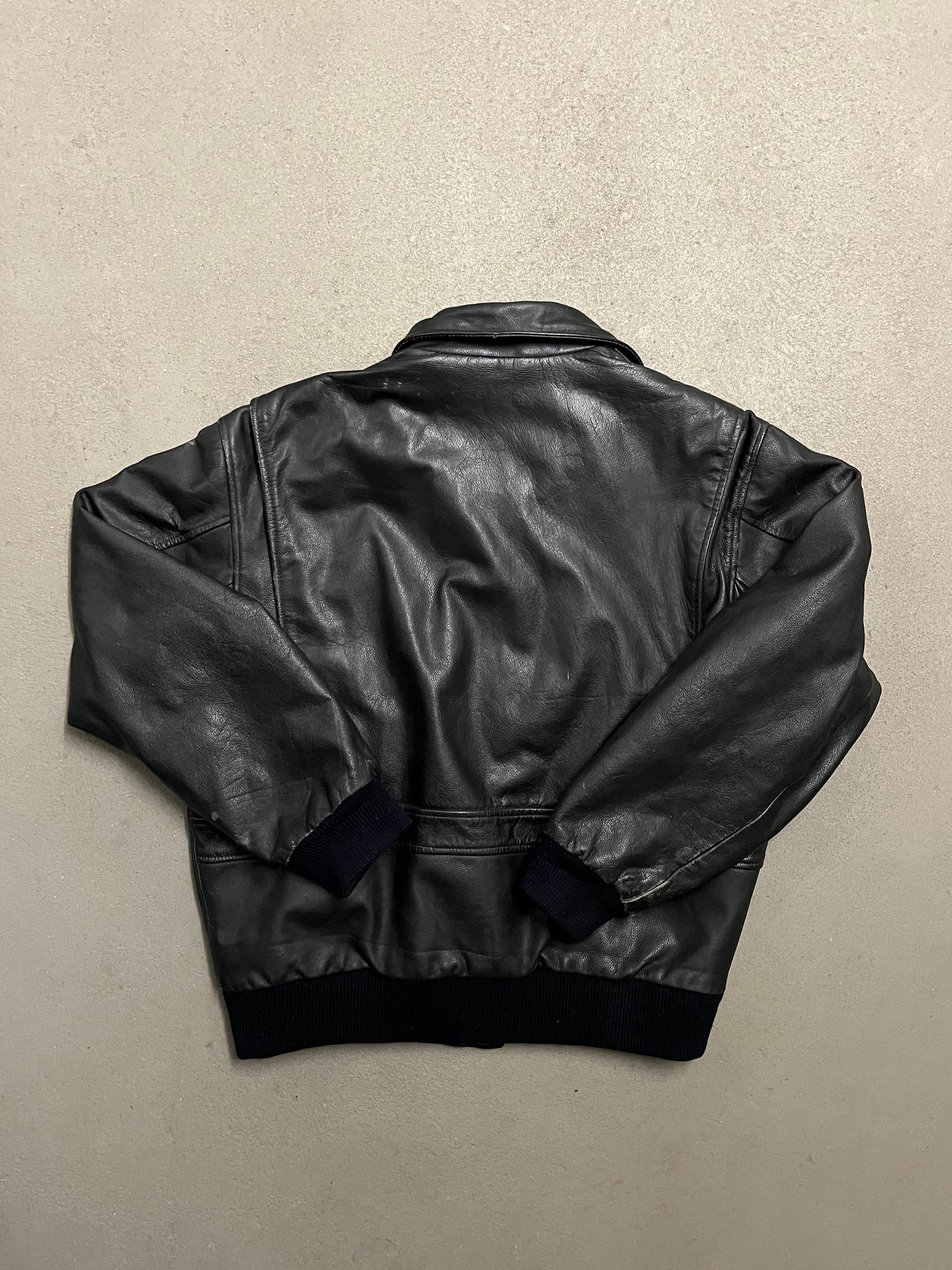 Vintage Black Chevignon Leather Jacket - L