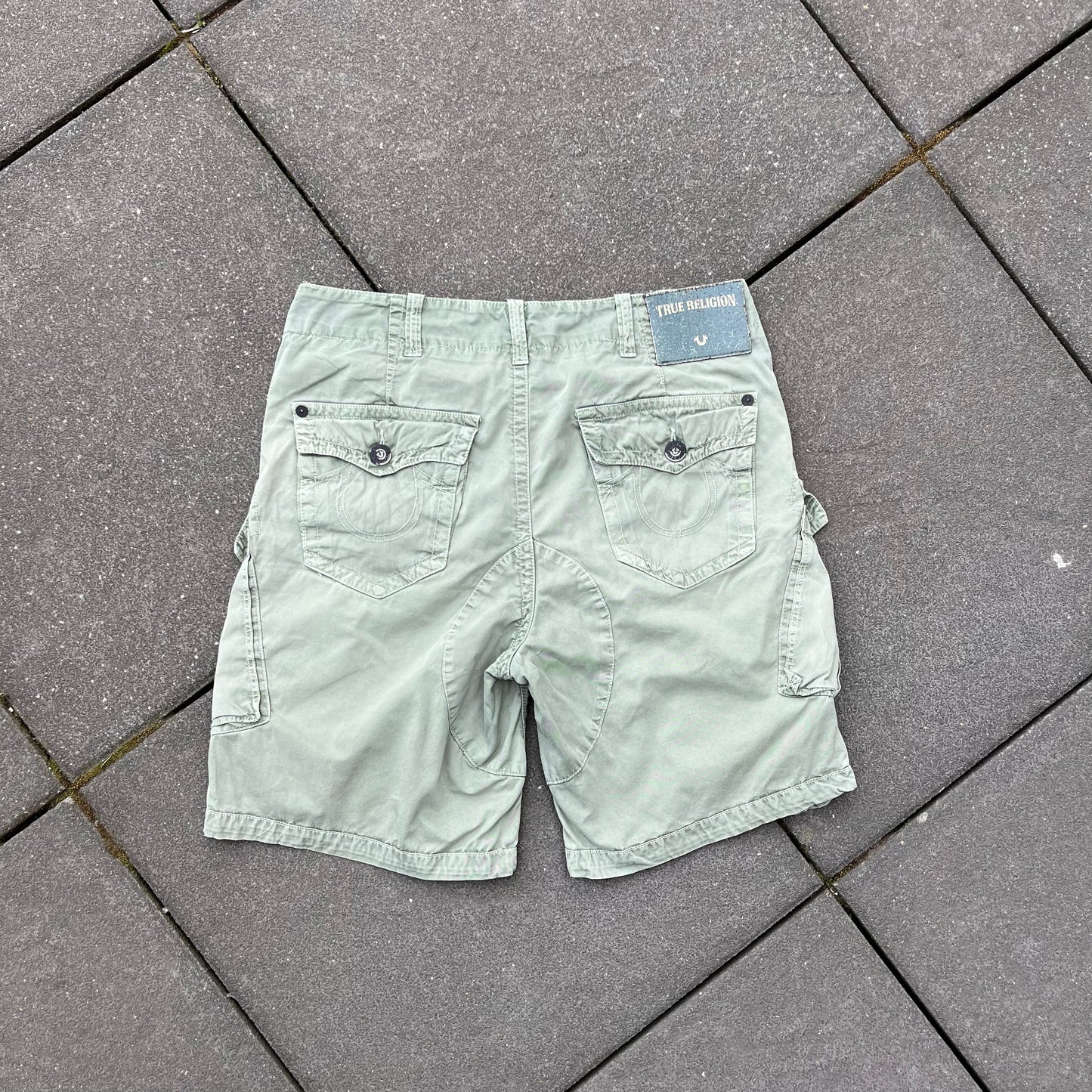 Vintage Green True Religion Cargo Shorts - 32