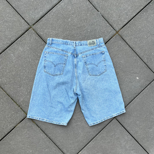 Vintage Blue Levi's Silver Tab Baggy Jeans Shorts - 40