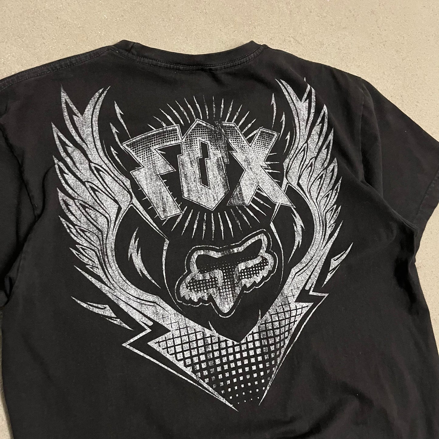 Vintage Y2K Black Fox Racing Tee - L