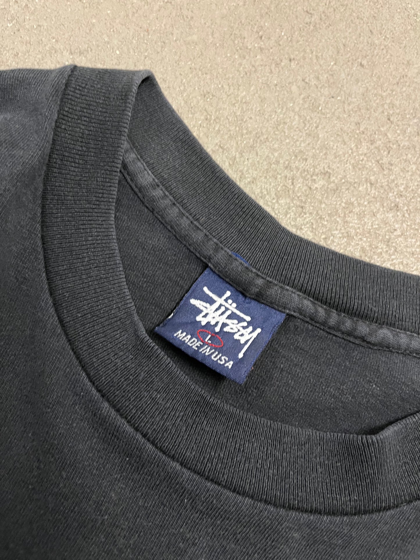 Vintage 90s Black Stüssy Made in USA Tee - L