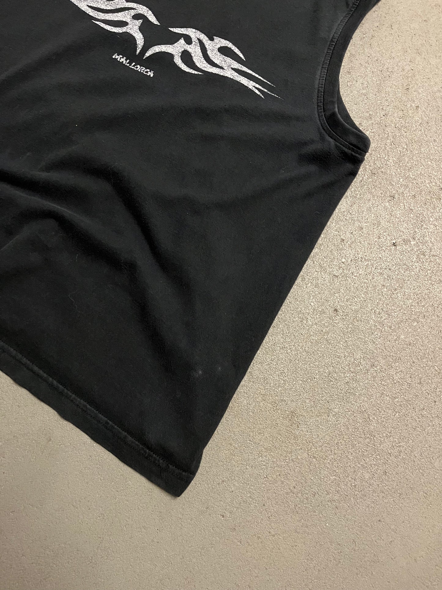 Vintage Y2K Black Mallorca Tribal Tank Top - M (W)