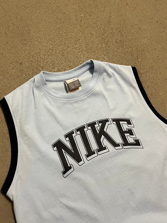 Vintage Y2K Baby Blue Nike Spellout West Coast Tank Top - M (W)