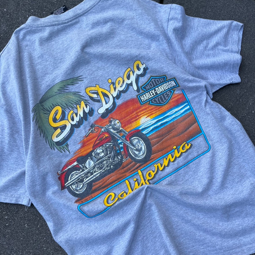 Vintage 1998 Grey Harley Davidson Tee - L