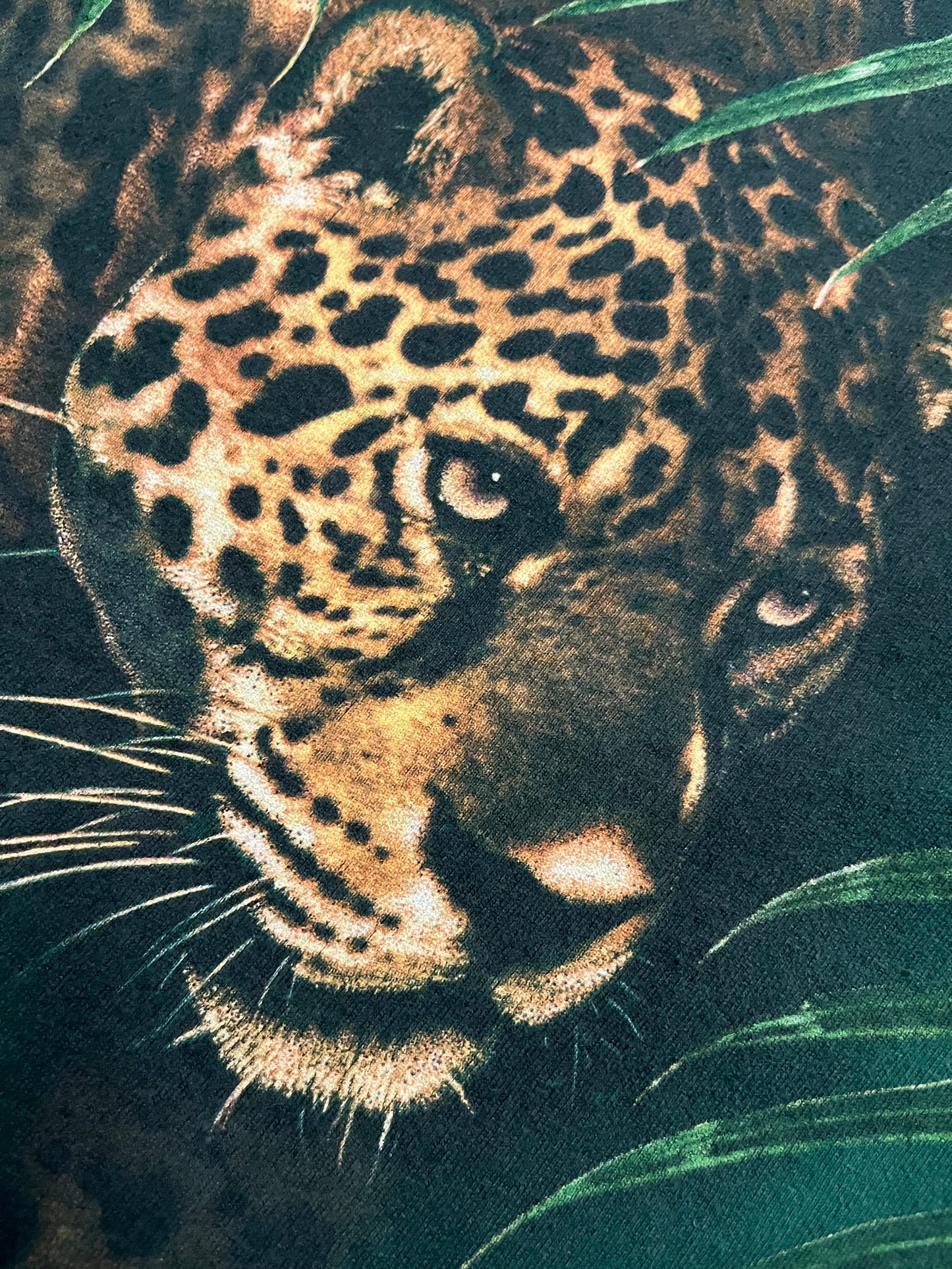 Vintage 90s Green Single Stitch Leopard Tee - M