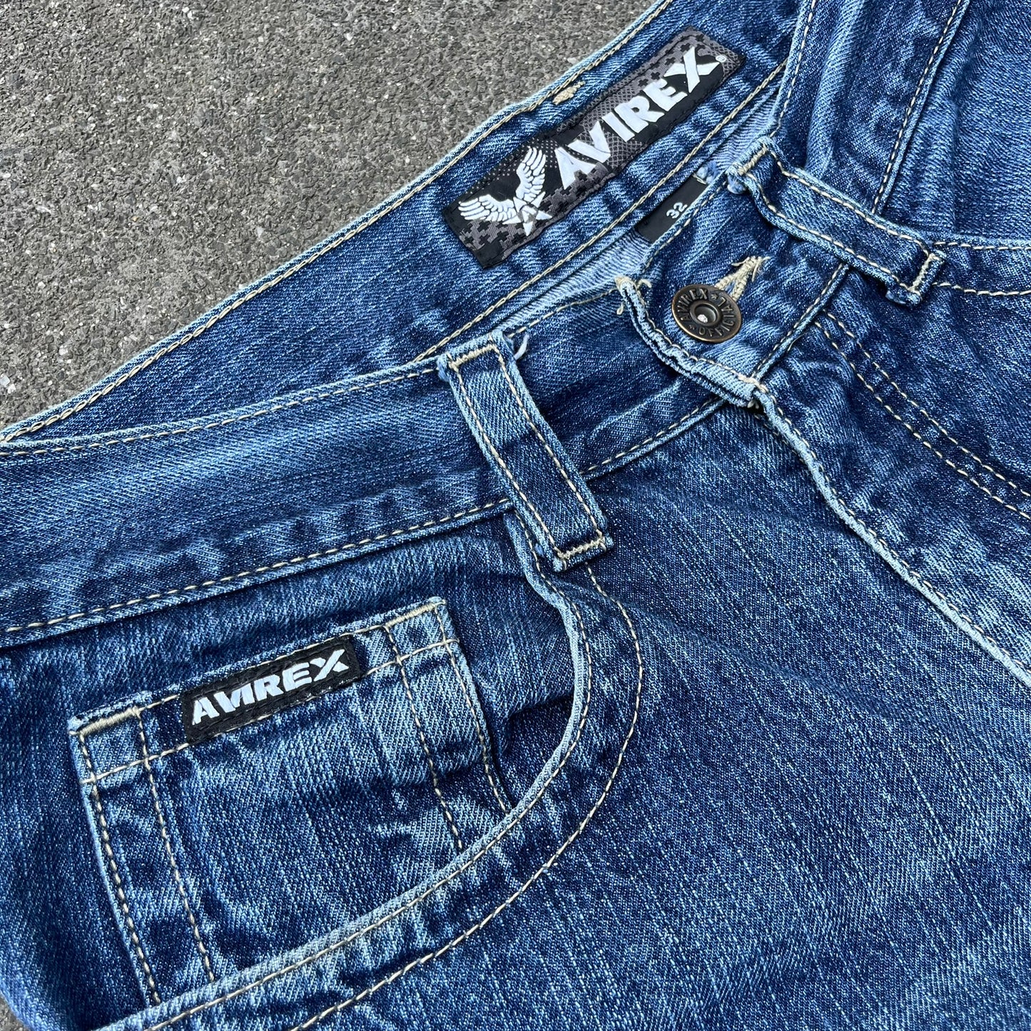 Vintage Blue Avirex Jeans Shorts - 32