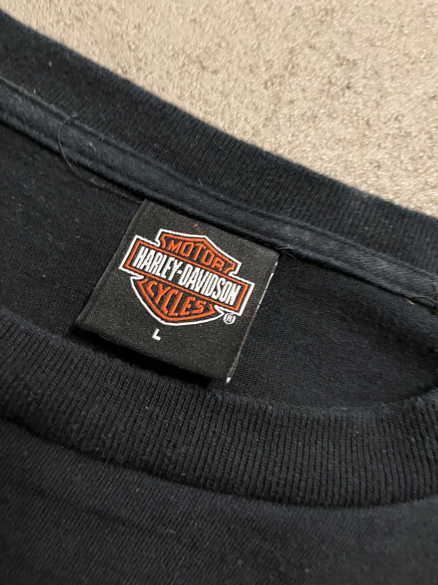 Vintage 2004 Black Harley Davidson Crop Off Tank Top - L