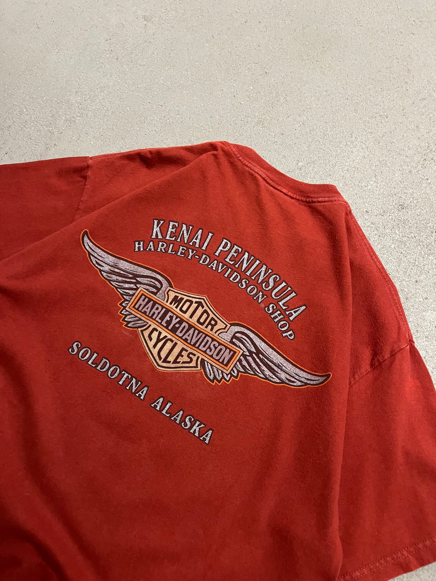 Vintage 2005 Red Harley Davidson Tee - L