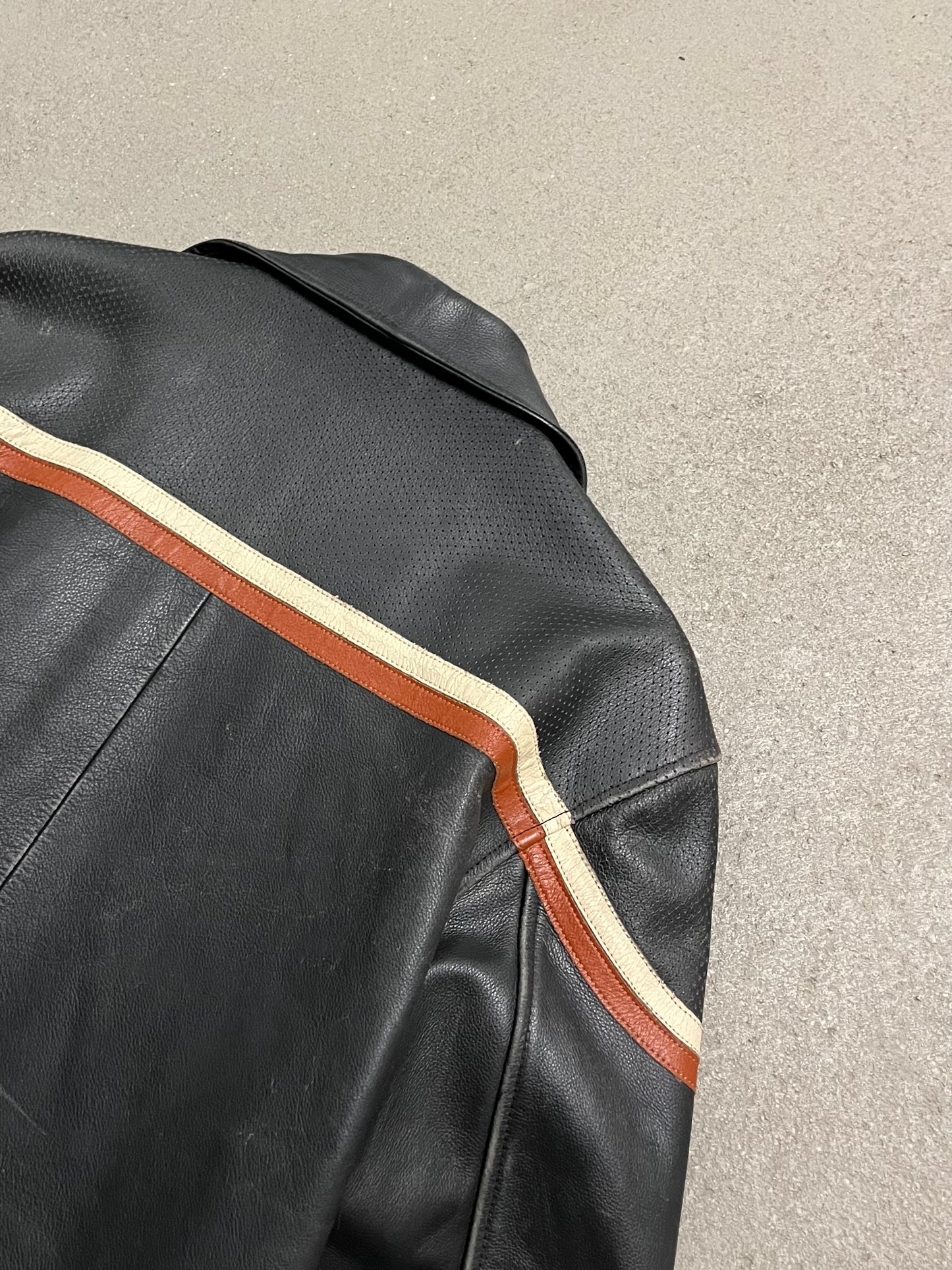 Vintage Black Red Harley Davidson Leather Jacket - M