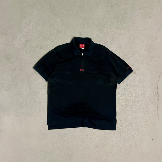 Vintage Black Oakley Red Tab Polo Shirt - M