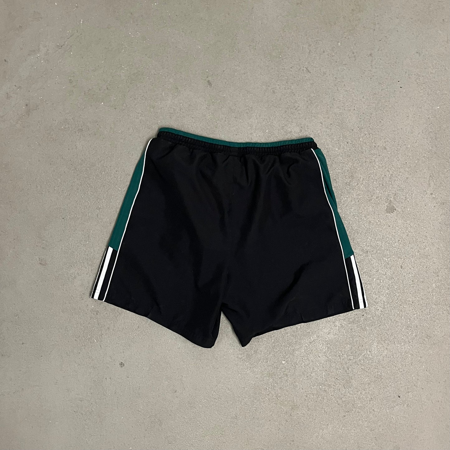 Vintage Black Green Adidas Shorts - L