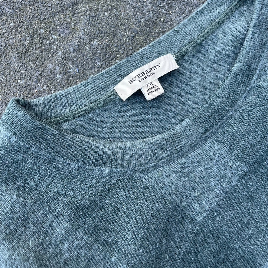 Vintage Grey Burberry Knit Sweater  - L
