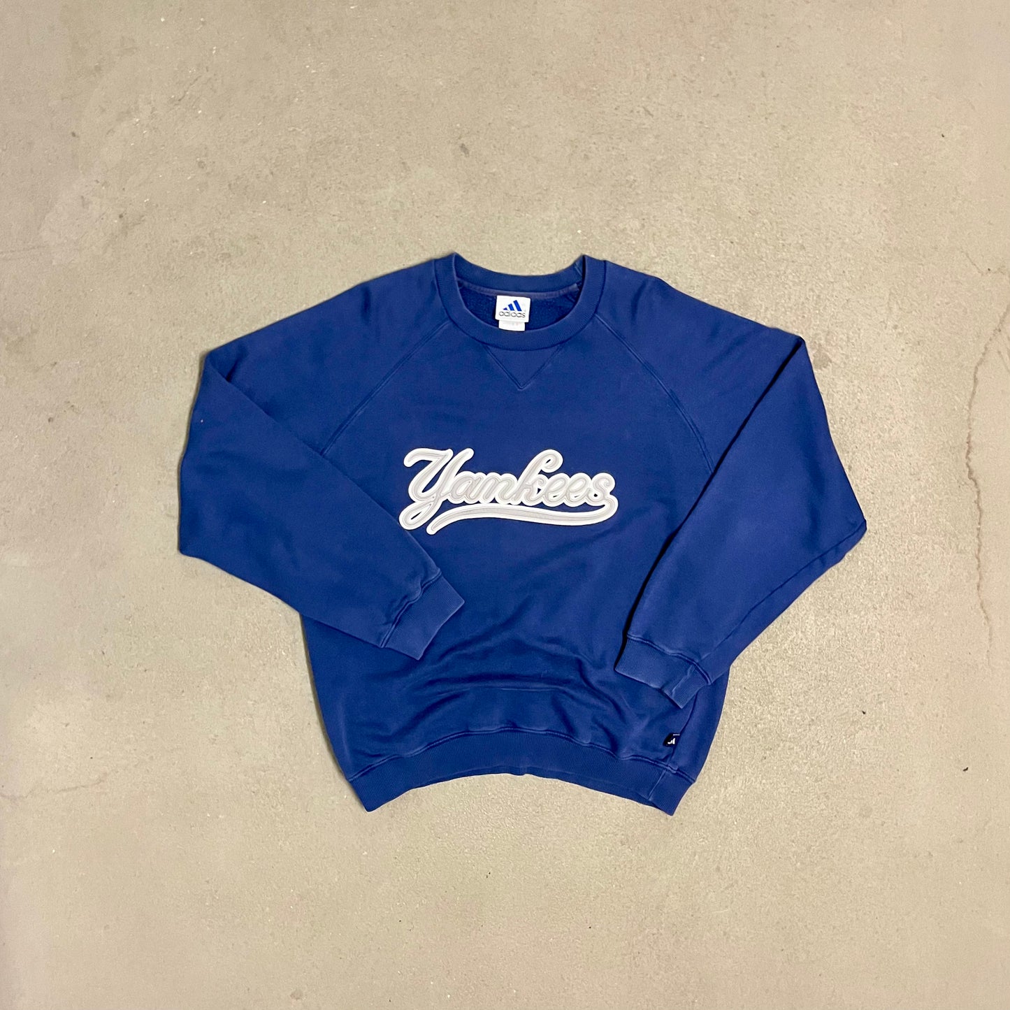 Vintage 90s Blue Adidas New York Yankees Sweater - M