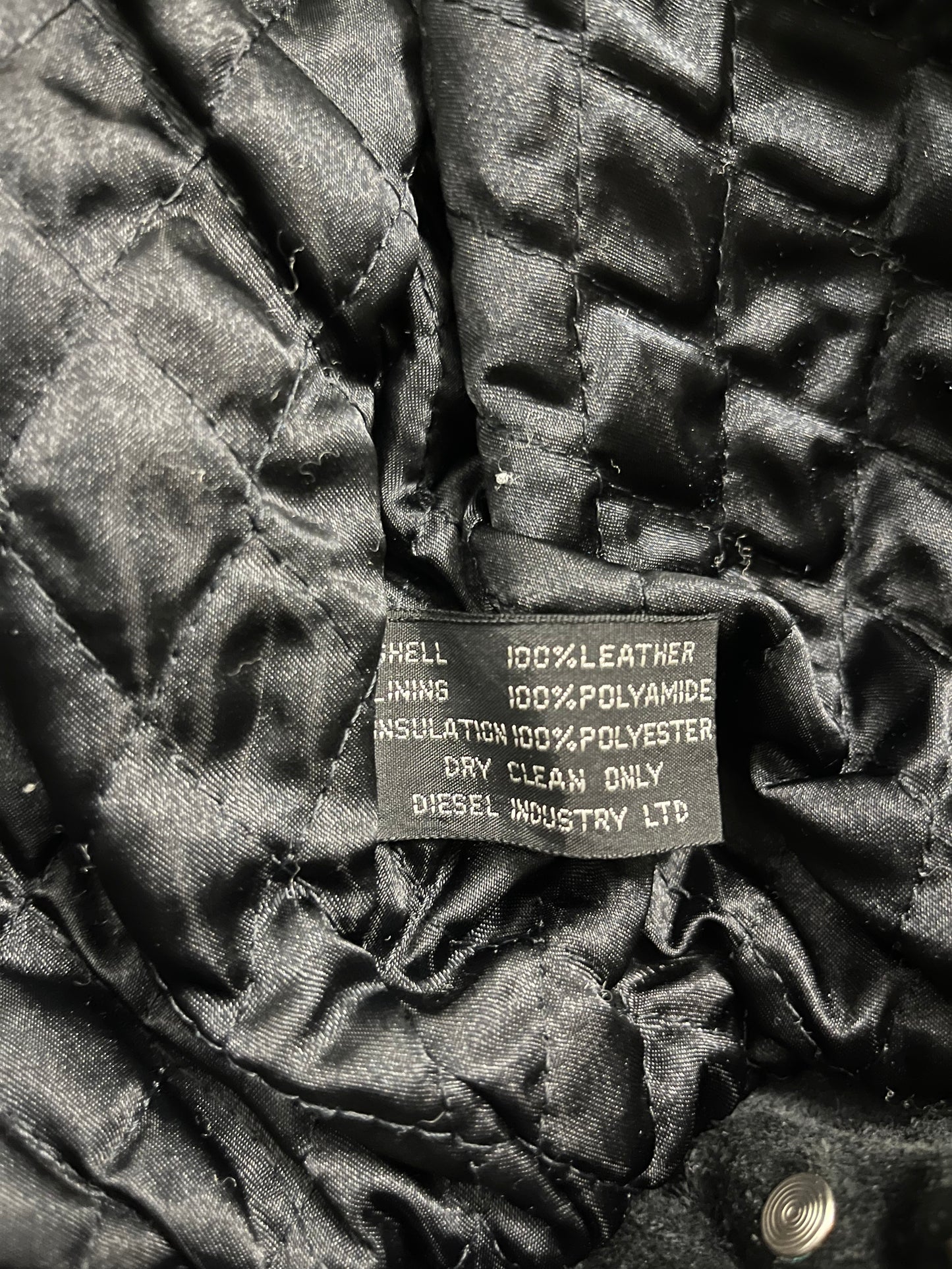 Vintage Black Diesel Suede Leather Jacket - L