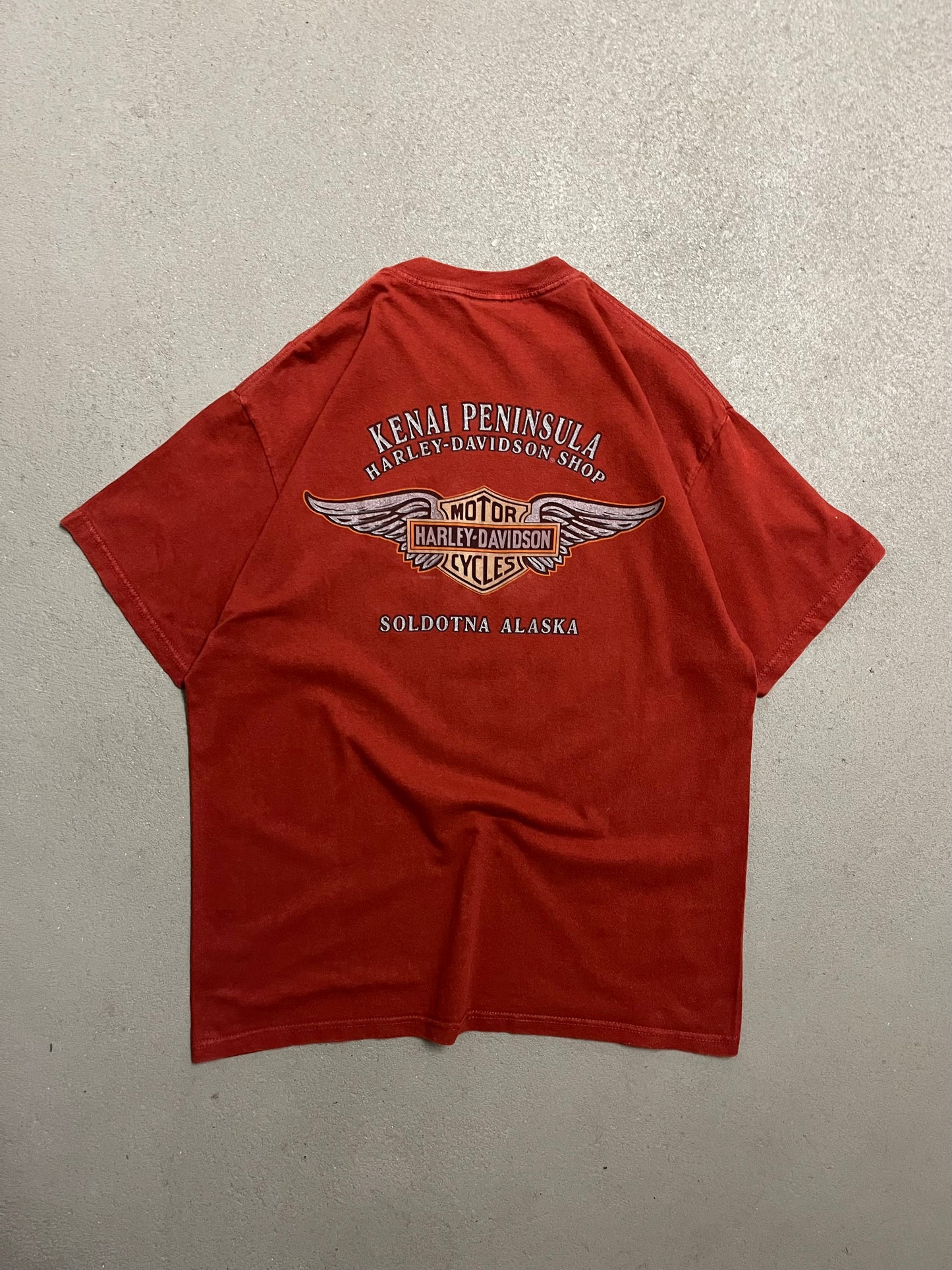 Vintage 2005 Red Harley Davidson Tee - L