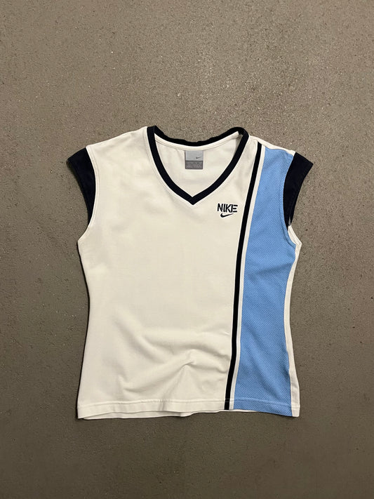 Vintage Y2K White Blue Nike Top - M (W)