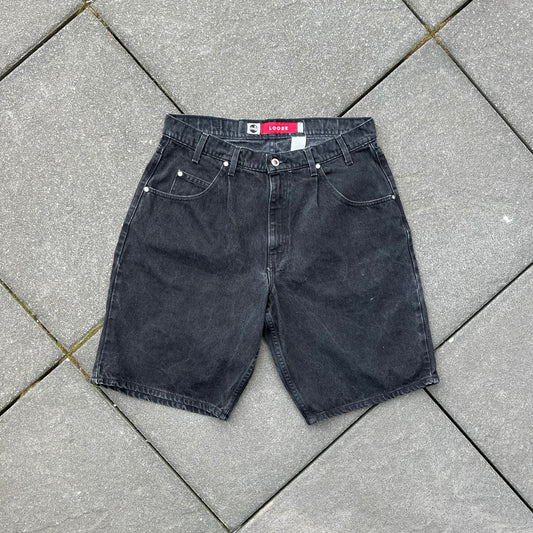 Vintage Black Levi's Silver Tab Baggy Jeans Shorts - 36
