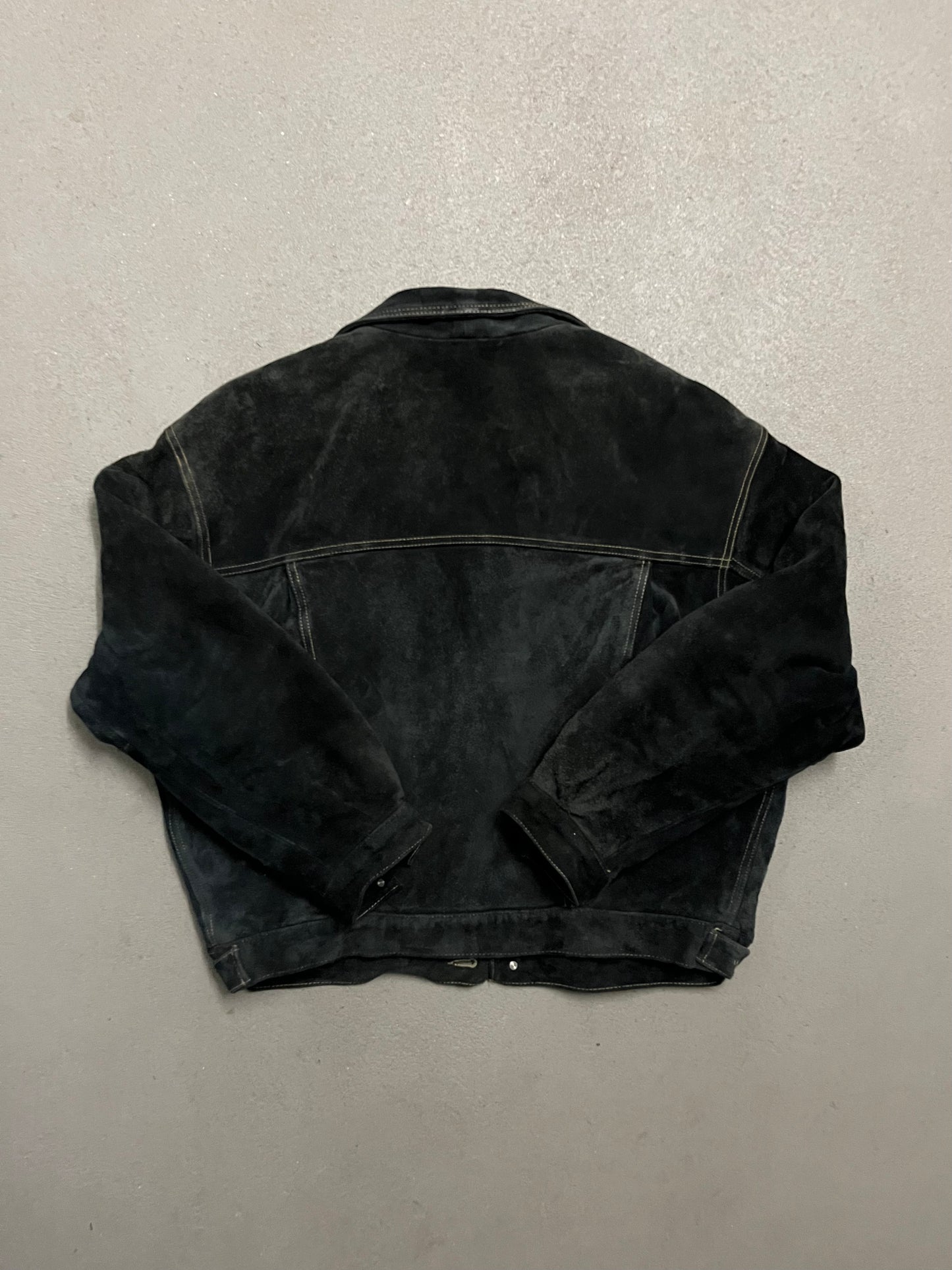 Vintage Black Diesel Suede Leather Jacket - L