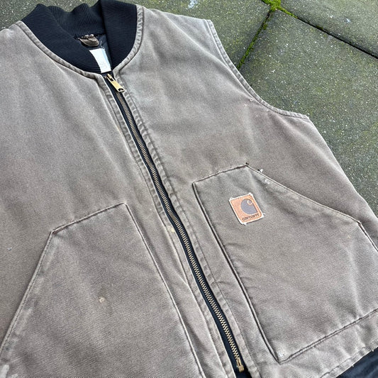 Vintage Green Faded Carhartt Vest  - L
