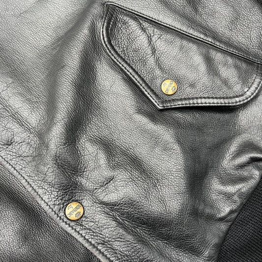 Vintage Black Chevignion Leather Jacket - L