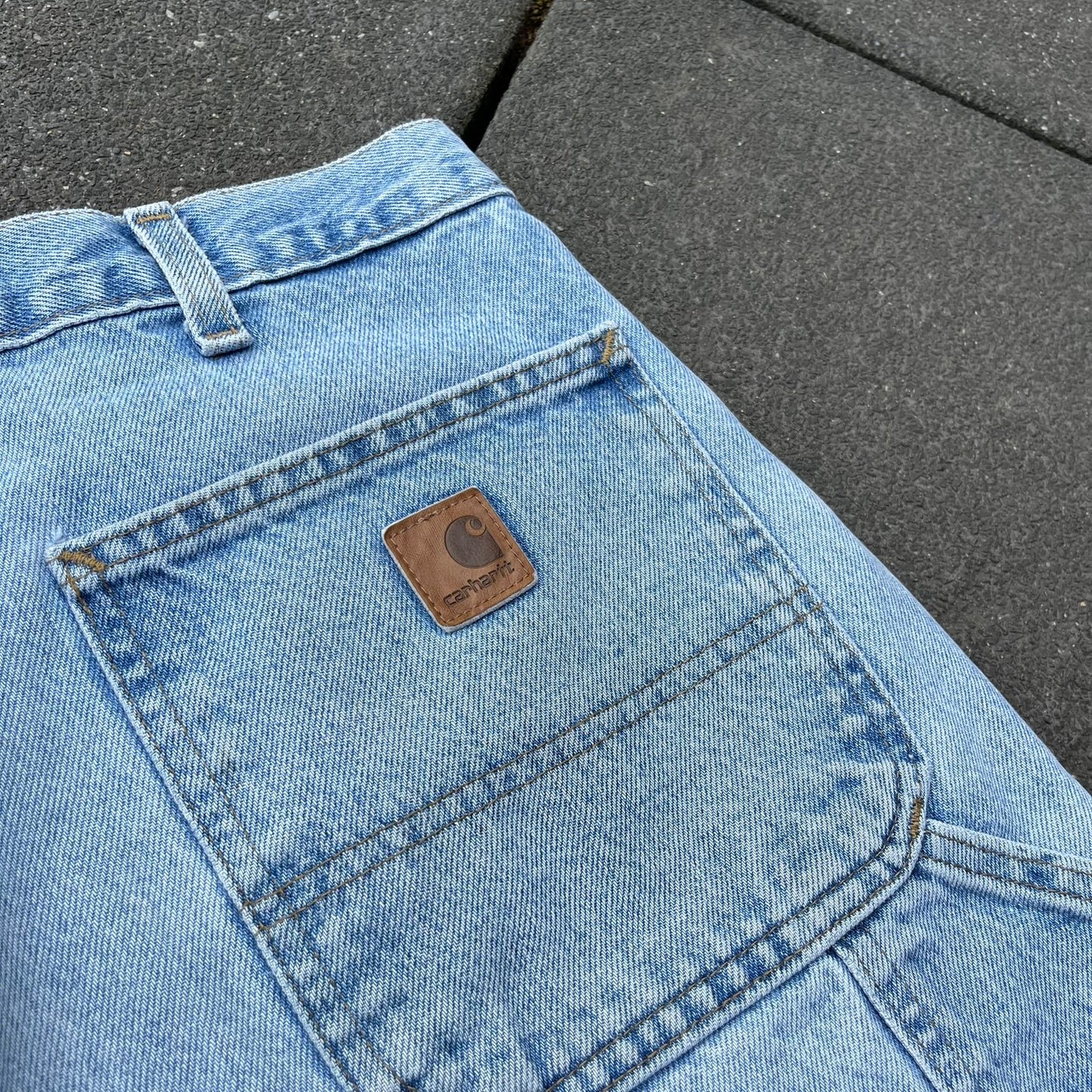 Vintage Blue Carhartt Carpenter Jeans Shorts - 38
