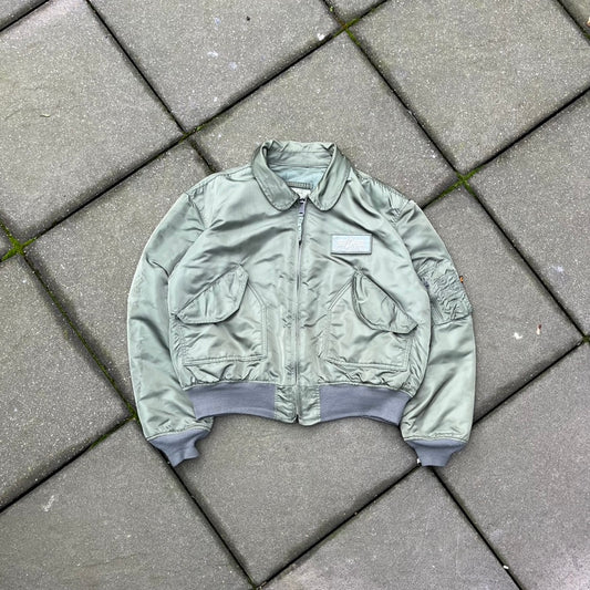 Vintage Green Alpha Industries Bomber Jacket - XL