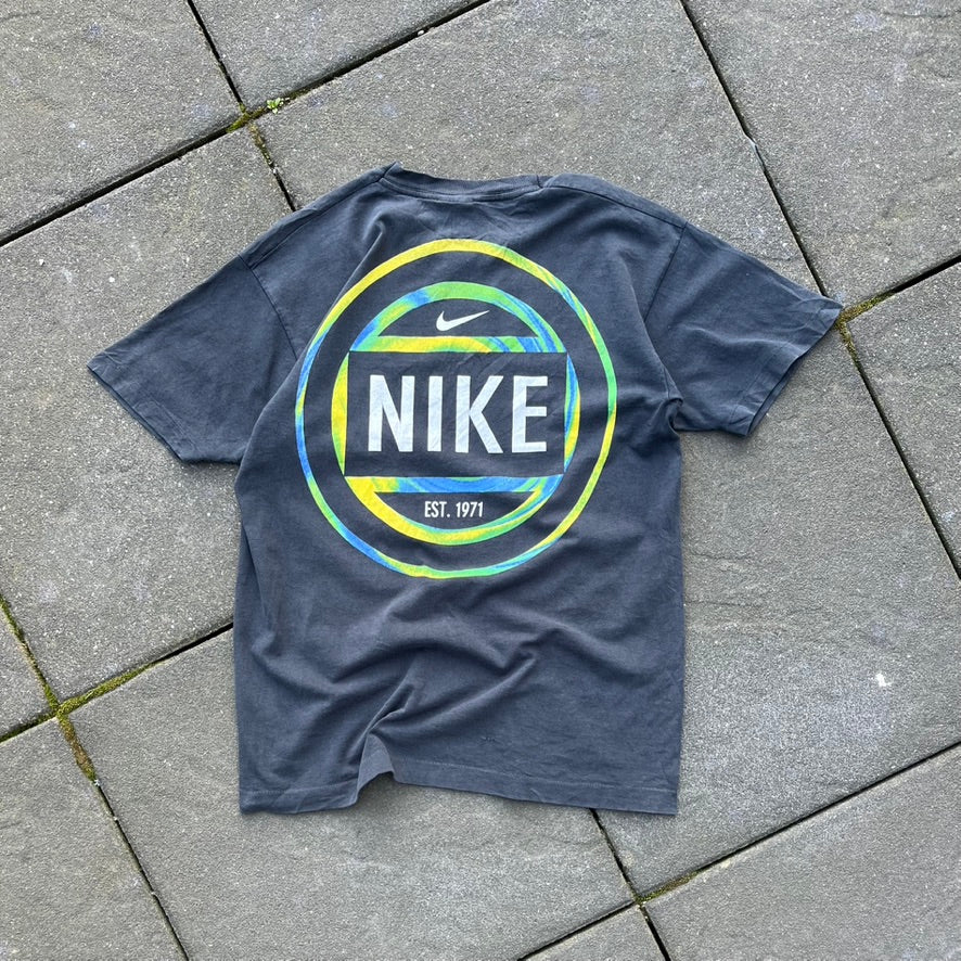 Vintage Black Faded Nike Single Stitch Tee - L