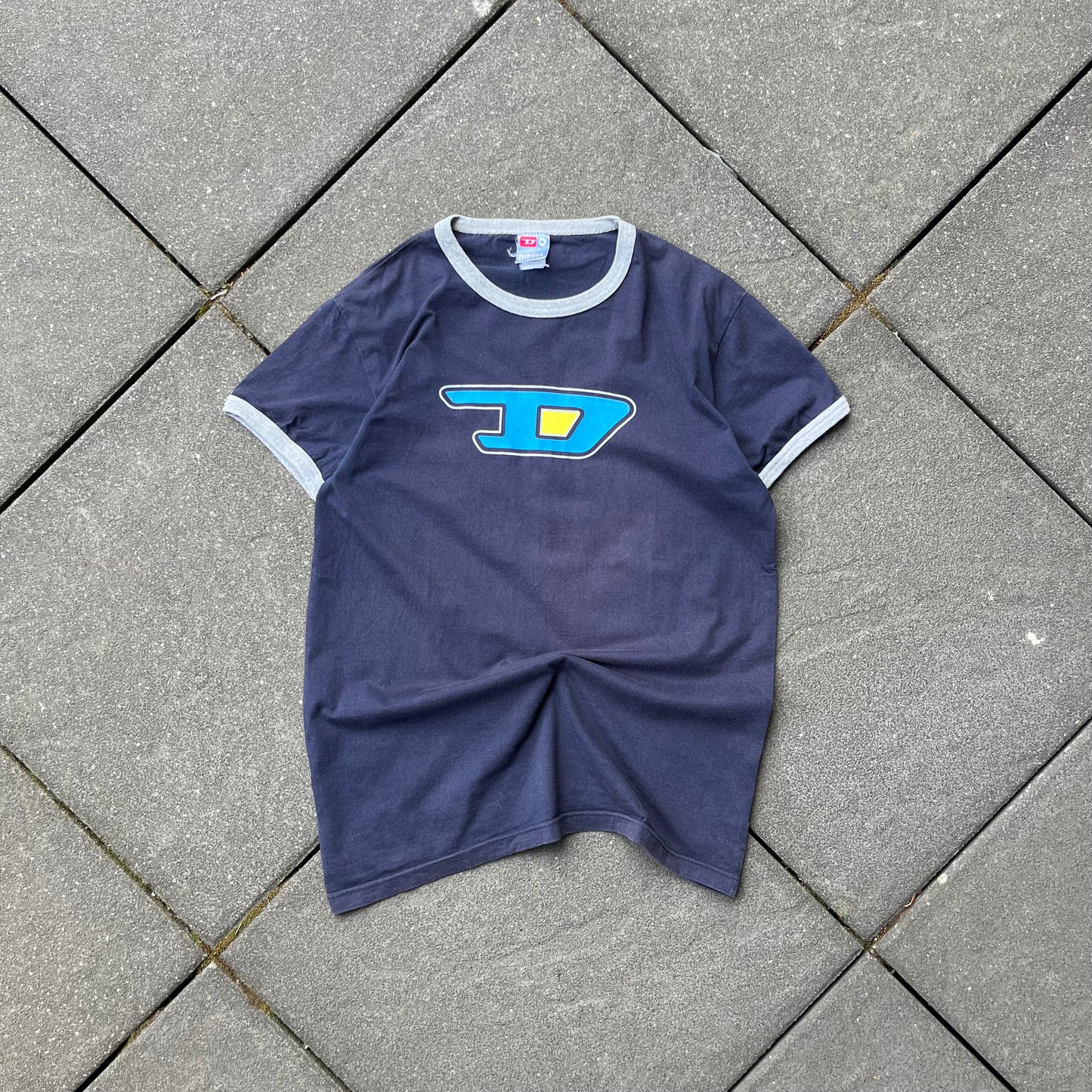 Vintage Blue Diesel Ringer Tee - L