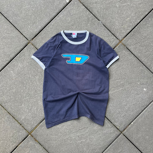 Vintage Blue Diesel Ringer Tee - L