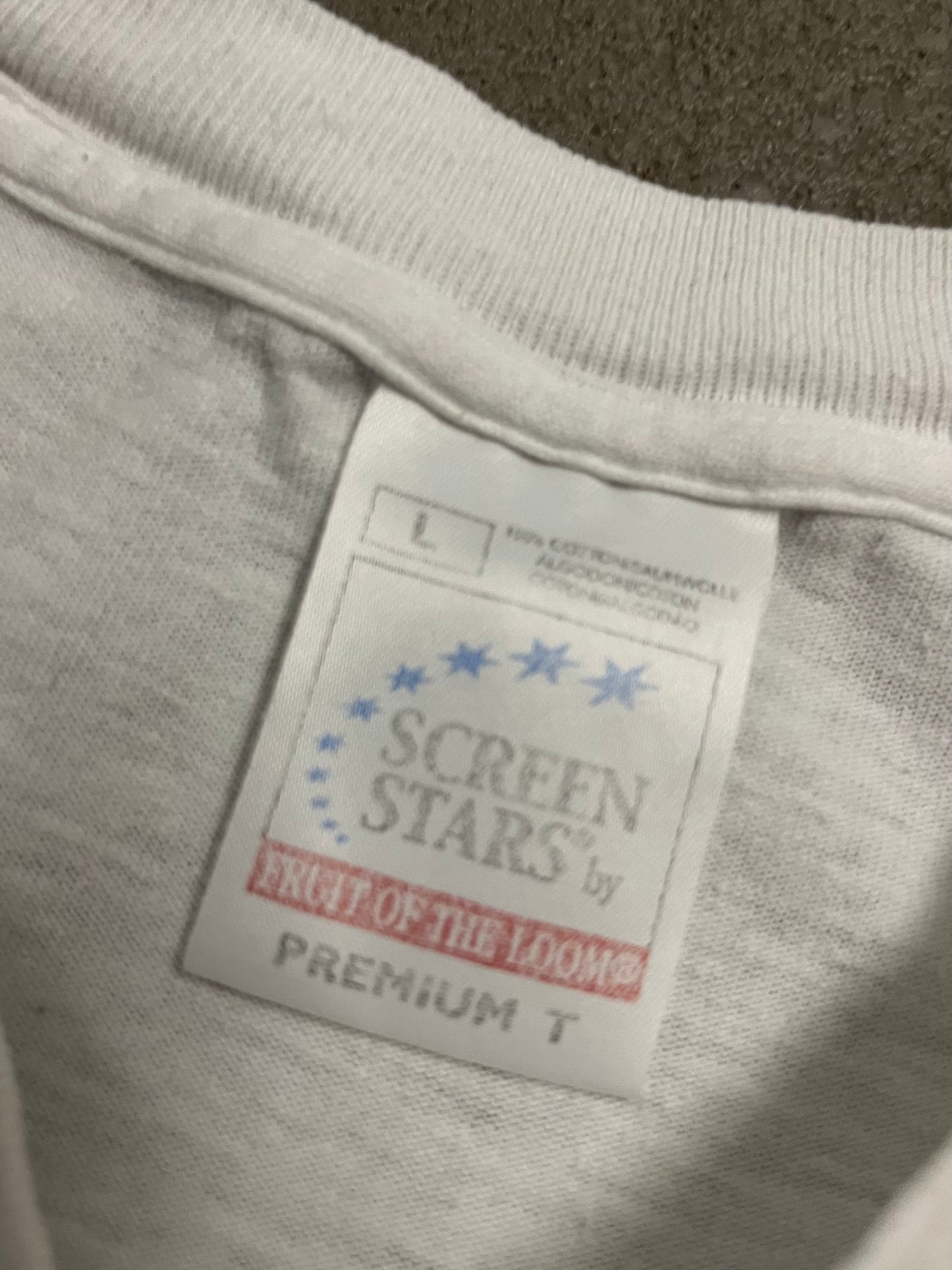 Vintage White Screen Stars Bitter Flierl Tee - L