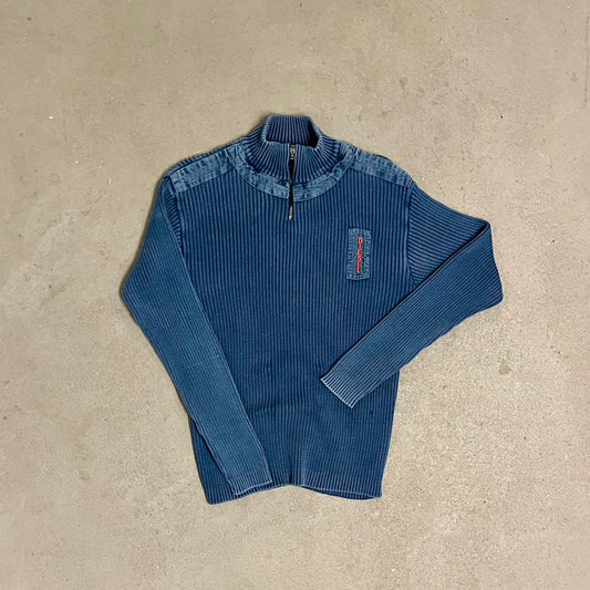 Vintage Y2K Blue Diesel Knit Zip Up - L