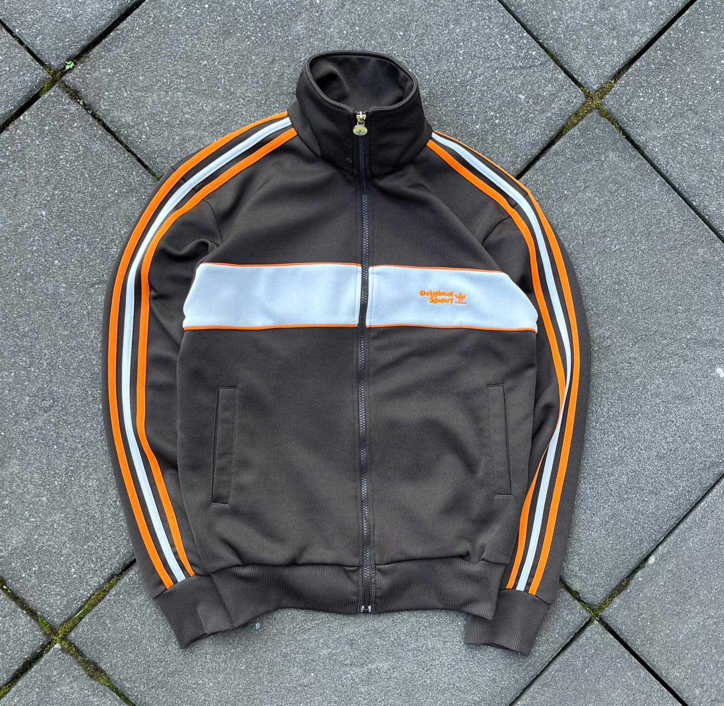 Vintage Brown Adidas Track Jacket - M