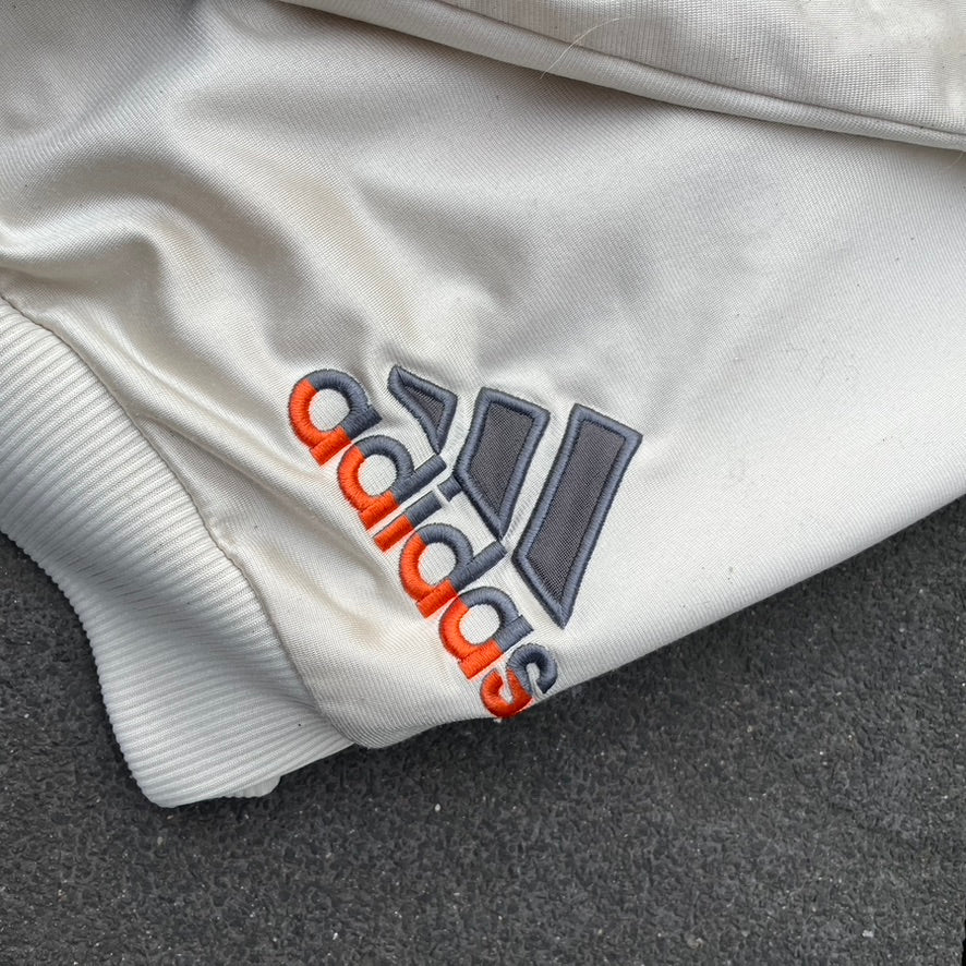 Vintage 2001 Silver Adidas Hooded Track Jacket - M