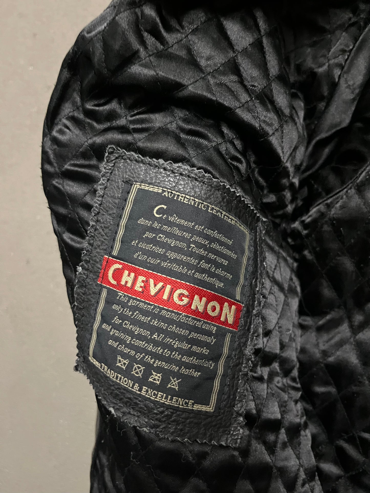 Vintage Black Chevignon Leather Jacket - L