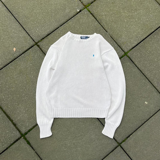 Creme Polo Ralph Lauren Knit Sweater - M