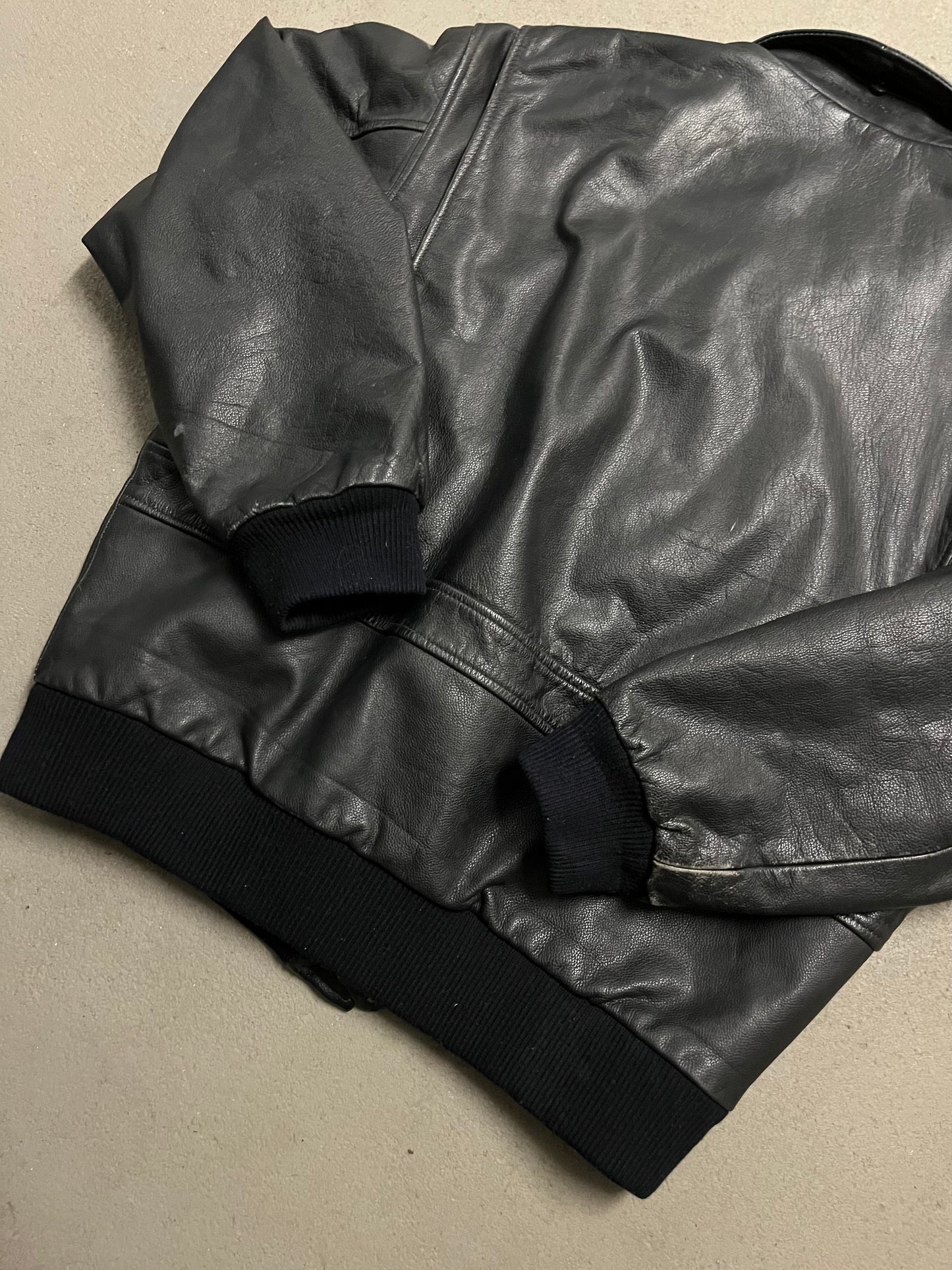 Vintage Black Chevignon Leather Jacket - L