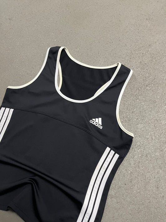 Vintage Y2K Black White Adidas Top - L (W)