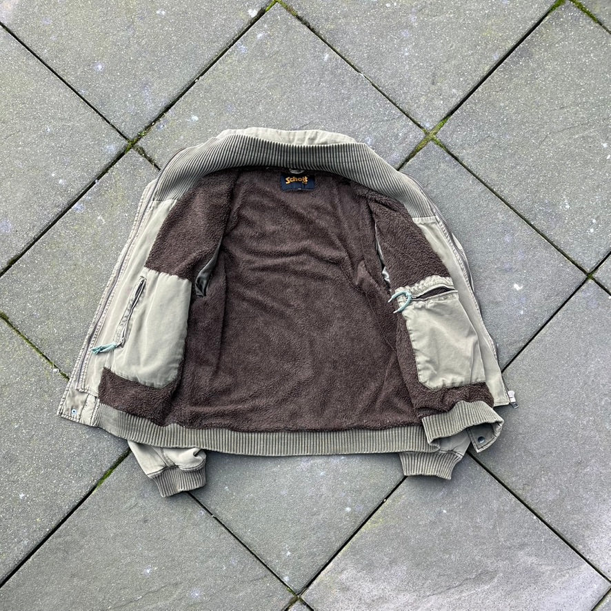 Vintage Green Schott NYC Bomber Jacket - XL